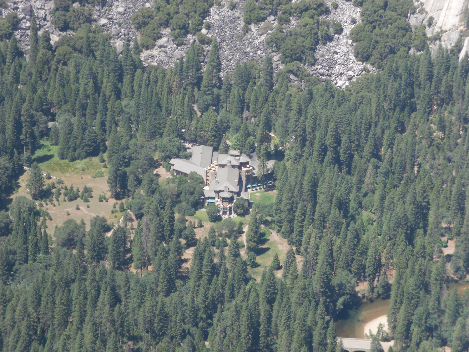 Hike to Glacier Point-View of Ahwahnee Hotel